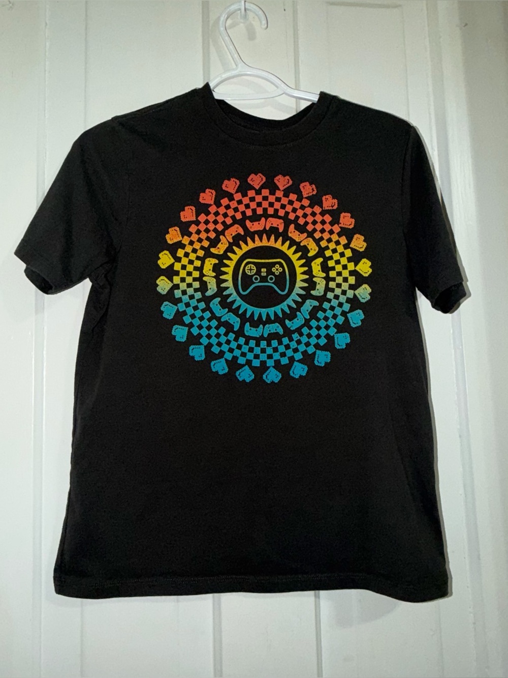 Boys size XL 14/16 shirt Black Graphic Gamer Circle T-Shirt